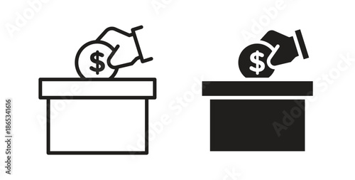Donation icons symbol. Simple, flat design for web or mobile app