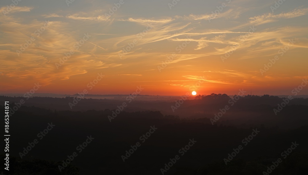 Fototapeta premium Sunrise glow illuminating South Georgia landscape, highlighting environmental preservation