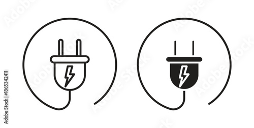 Electric plug icons symbol. Simple, flat design for web or mobile app