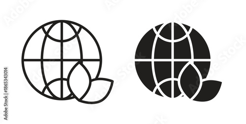 Environment icons symbol. Simple, flat design for web or mobile app