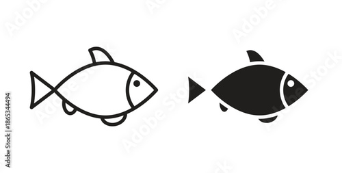 Fish icons symbol. Simple, flat design for web or mobile app