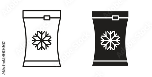 Frozen food bag icons symbol. Simple, flat design for web or mobile app