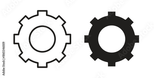 Gear icons symbol. Simple, flat design for web or mobile app