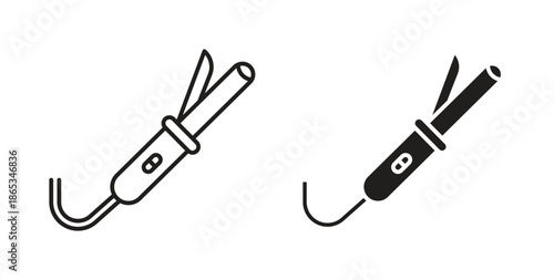 Hair curler icons symbol. Simple, flat design for web or mobile app