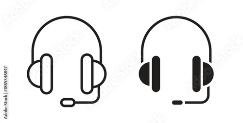 Headset icons symbol. Simple, flat design for web or mobile app