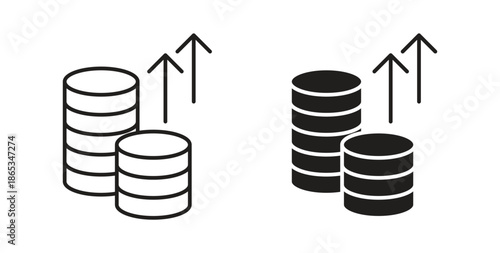 High revenue icons symbol. Simple, flat design for web or mobile app