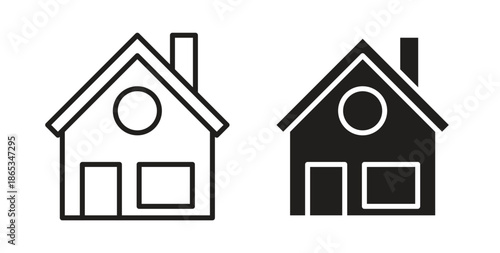 Home icons symbol. Simple, flat design for web or mobile app