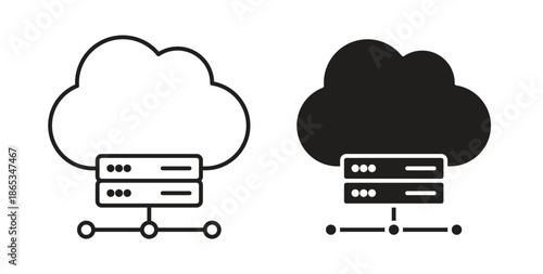 Hosting icons symbol. Simple, flat design for web or mobile app