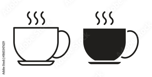 Hot coffee cup icons symbol. Simple, flat design for web or mobile app