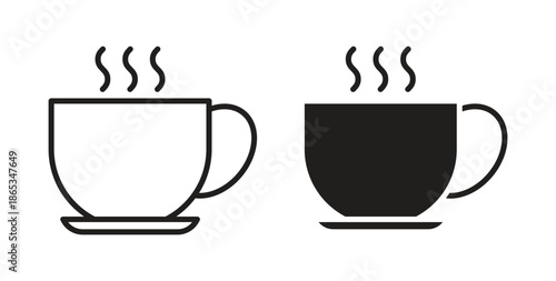 Hot tea icons symbol. Simple, flat design for web or mobile app