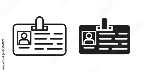 ID badge icons symbol. Simple, flat design for web or mobile app