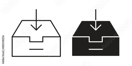 Inbox icons symbol. Simple, flat design for web or mobile app