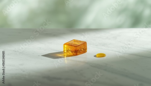 Close-up of cannabis shatter extract showcasing its brittle structure, suitable for concentrate manufacturing safety