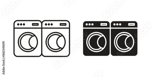 Laundry icons symbol. Simple, flat design for web or mobile app