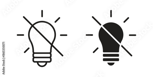 Light off icons symbol. Simple, flat design for web or mobile app