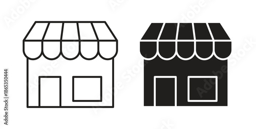 Local store icons symbol. Simple, flat design for web or mobile app