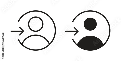 Login icons symbol. Simple, flat design for web or mobile app