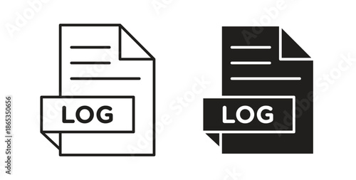 log file icons symbol. Simple, flat design for web or mobile app