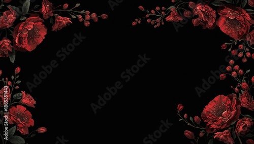 Vibrant red flower border p...