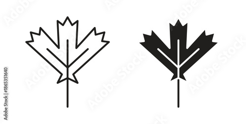 Maple leaf icons symbol. Simple, flat design for web or mobile app