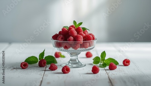 Juicy raspberries displayed...