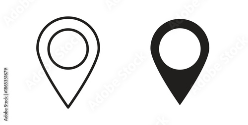 Map marker icons symbol. Simple, flat design for web or mobile app