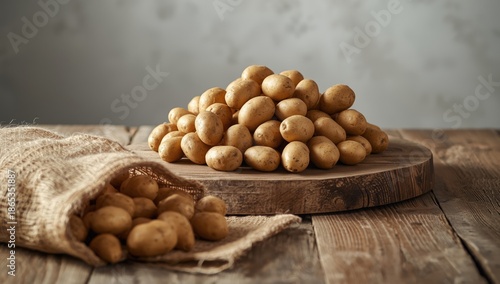 Fresh tubers with rough ski...