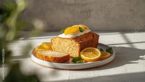Homemade citrus cake with w...