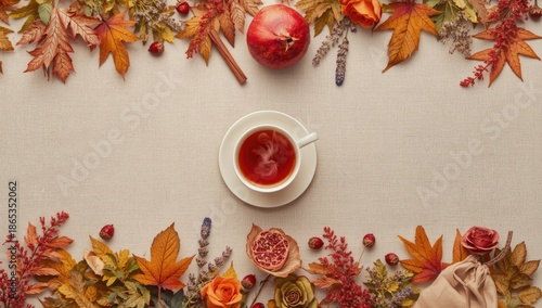 Top view of a fall-themed g...