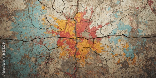 Colorful cement floor with ...