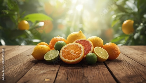 Assorted citrus fruits such...