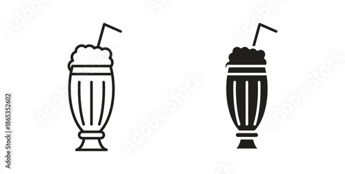 Milk shake icons symbol. Simple, flat design for web or mobile app