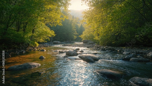 Springtime mountain stream ...