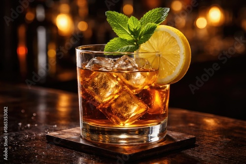 Chilled bourbon drink featu...