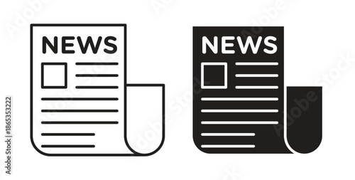 News icons symbol. Simple, flat design for web or mobile app