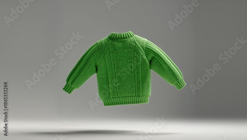 Green woolen pullover on pl...