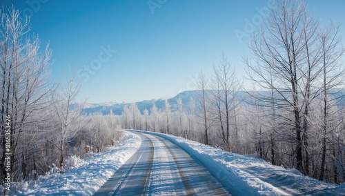 Snow-dusted mountain pathwa...