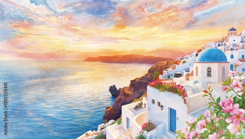 Watercolor painting of a co...