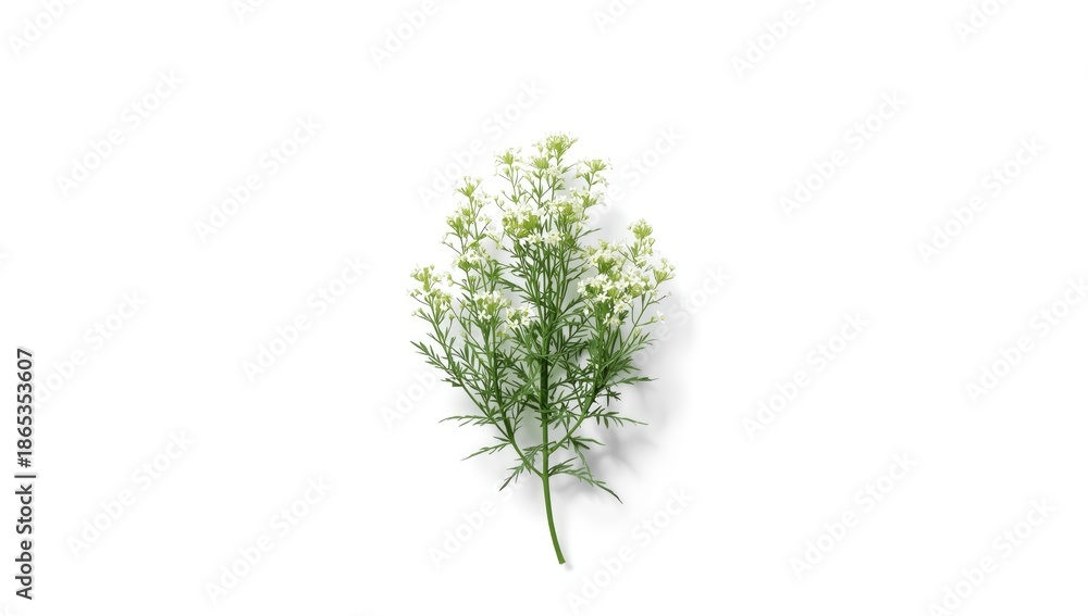 Obraz premium Cleavers herb displayed against white backdrop, emphasizing its role in traditional remedies