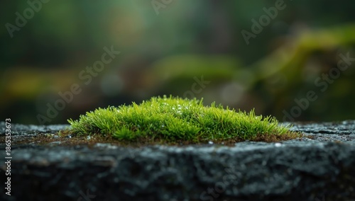 Close-up of lush green moss...