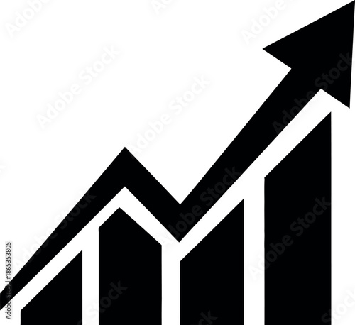 Increasing trend graph icon