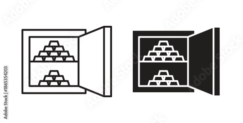 Open safe icons symbol. Simple, flat design for web or mobile app