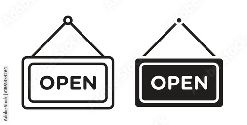 Open signs symbol. Simple, flat design for web or mobile app