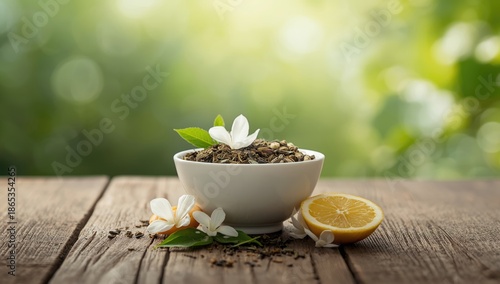 Variety of tea leaves in a ...