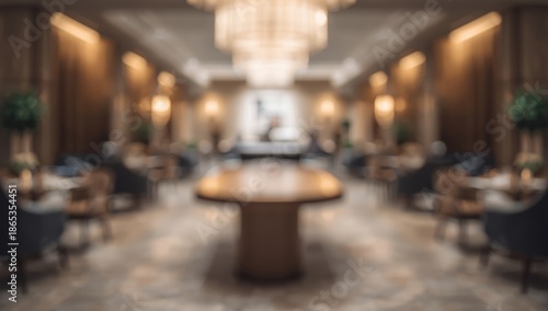 Defocused hotel lounge scen...