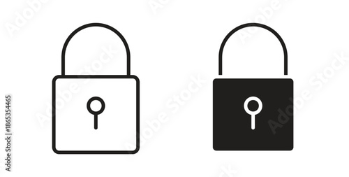 Padlock icons symbol. Simple, flat design for web or mobile app