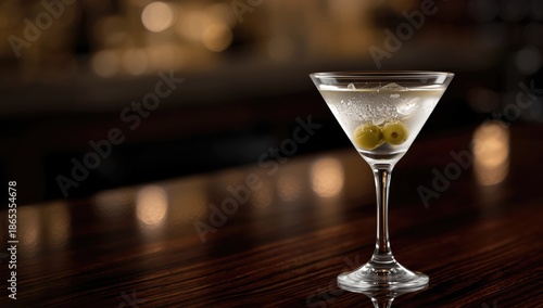 Glass of dry martini garnis...
