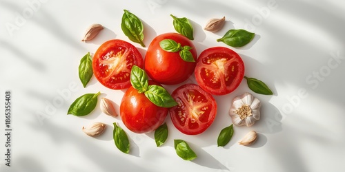 Fresh tomato, garlic, and b...