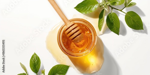 Honey jar with honey dipper...