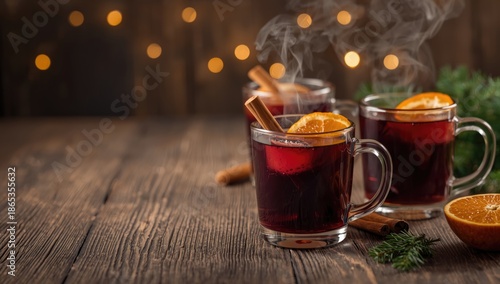 Mulled wine served in glass...